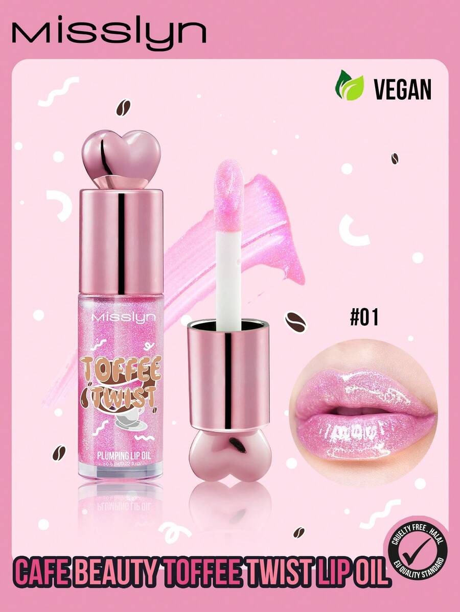 MISSLYN- Cafe Beauty TOFFEE TWIST Lip Oil, Lip Oil, Lip Oil Glossy, Lip Oil Plumping, Lip Oil Hydrating, Lip Oil Shimmer, Lip Oil Cute, Lip Oil Sweet Scented, Lip Oil Non-Sticky, Lip Oil Moisturizing, Lip Oil Lovely, Lip Oil Candy Flavor, Lip Oil Lightweight - #01 - 查看 1