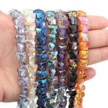 1 Strang mit ca. 85 elektroplattierte Glasschmetterlings-Perlen, multi-Stile und Farben, modisch, handgefertigtes DIY Perlenfädeln für Armband, Halskette, Ohrringe, Schmuckherstellung, Anhänger, Dekorationen, Großhandelsperlen