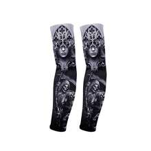 meetsunny 1 Cặp ống tay xăm hình độc đáo, thoáng khí, chống tia UV UPF 50+, dùng cho thể thao, nén nhẹ, phụ kiện cosplay hình rồng xương Nhật Bản. - Nhiều màu - Xem 19