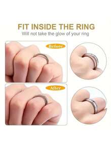 Transparent Ring Size Adjustment Resizer, Invisible Ring Resizer , Women Finger Loose Ring Size Reduce Invisible Sticker Clear DIY Sewing Jewelry Tool Set Adjuster Set For Loose Rings - Ideal For Wedding Bands & Jewelry Comfort