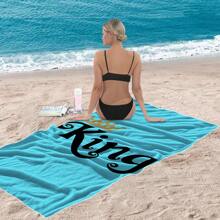 1pc Oversized Beach Towel, Super Soft & Absorbent Microfiber, Perfect For Travel, Vacation, Swimming Pool, Camping, Beach - Essential Gift