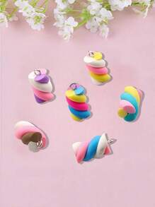 5 Stücke, 20mm digitale bunte Eiswaffel Anhänger. Geeignet für Frauen zum Herstellen von Ohrringen, Halsketten, Armbändern, Haarschmuck. Schlüsselanhänger-Charm. DIY Charm Anhänger. DIY Schmuckherstellung Zubehör.