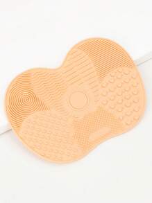 1pc Silicone Apple Shaped Brush Cleaning Mat With Suction Cup, Portable Makeup Brush Cleaner