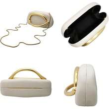 Women's PU Leather Handbag With Metal Handle, Fashionable Compact Commuter Wallet, Casual Handbag - 米色 - 查看 5