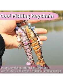1 件鱼钥匙扣 - 渔夫钓鱼创意诱饵钥匙扣母亲节父亲节礼物汽车配件可爱哥特 Y2k 包挂绳带身份证夹汽车配件包饰圣诞节