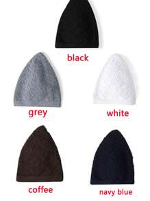 1pc Unisex Knit Beanie Hat, Islamic Kufi Cap, Minimalist Breathable Muslim Taqiyah, Suitable For Celebration, Casual Wear, Arabic Prayer Cap, Festival Gift