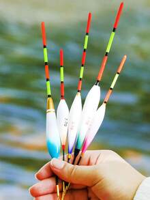 SOUGAYILANG 10-Pack High Sensitivity Fishing Floats, Wooden Universal Floats For Anglers, Short & Visible, Perfect For Fishing Gift 10 Pcs/Set High Sensitivity Fishing Floats, Mixed Size, Fishing Tackle Accessories - Multicolor - View 9