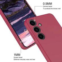 适用于 A06 A16 A26 A36 A56 A15 A35 A55 的液态硅胶手机壳适用于 Galaxy S25 Ultra 兼容 13 16 Pro Max 11 防水防震防摔防刮 - 紅色 - 查看 2