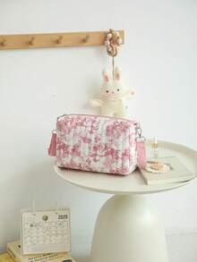 花卉化妆包，带两个婴儿车肩带的旅行化妆包，女士大容量洗漱包，轻便旅行收纳包，旅行必需品度假暑假返校学校用品包，女士旅行包，旅行用品化妆包