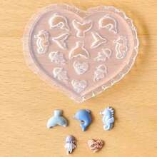 4 套高精度微型模具 - 海洋系列聚合物粘土软粘土硅胶模具，适用于手工制作聚合物粘土耳环、吊坠和装饰品 - 彩色 - 查看 10