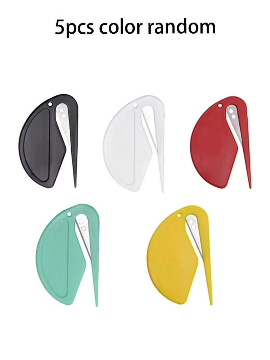 1pc/5pcs Utility Knives, X-Acto Knives, Small Courier Knives, Mini Unboxing Knives, Student Paper Cutting Knives, Letter Opener Knives, Portable Pocket Knives, Rubber Band Remover Hooks. Back To School Stationery Knives.