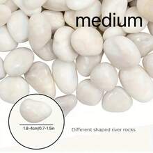 1000g/500g White Pebbles For Indoor Plants, 1-2 Inch Natural River Stones For Aquarium, High Polished Decorative Stones For Vase Filler, Fish Tank, Gardening, Landscaping, Valentine's Day Party Decor (Stones In Asymmetrical Shapes) - White - View 13