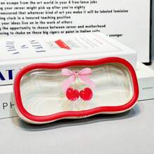 Boîte miroir en forme de nœud d'amour, design de boîte à succion magnétique transparente et résistante à la pression avec nuage. Boîte de rangement rétro pour lunettes de vue et de soleil, parfaite comme cadeau mignon pour anniversaire, révélation de sexe, anniversaire, mariage, fête, cadeau idéal pour collègues, amis et famille, rentrée scolaire