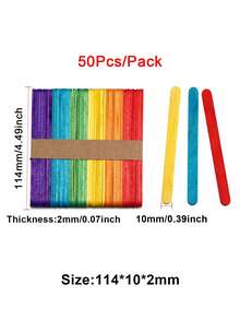 50支树脂工具环氧树脂搅拌棒冰棒手工DIY树脂模具木制冰棒制作工具 - 卡其色 - 查看 14