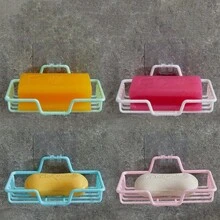 1 件装肥皂盒架无需打孔吸盘壁挂式肥皂架沥水浴室肥皂架 - 黑色 - 查看 10