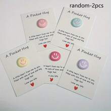 1/2/5/10 Pcs Cute Cartoon Smiling Face Hug Greeting Cards, Resin Smiling Face Refueling Cards, Inspirational Gifts For Family, Friends, And Colleagues, Special Birthdays, Weddings, Parties, Valentine's Day Gifts, Hug Tokens, Encouragement Cards, Home Decoration Love Cards, Repentance Gifts, Gift Decorations, And Encouragement Cards - Multicolor - View 11