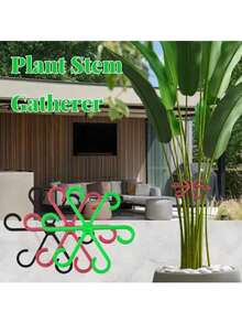 4pcs/1set Plant Stem Support Frames, Turtle-Back Bamboo Support And Fixation Devices, Anti-Toppling Brackets, Hydroponic Branch And Stem Fixation Flowerpot Racks, Horticultural Flowers And Green Plants, Plastic Gardening Tools, Indoor Climbing Plant Plastic Plant Brackets