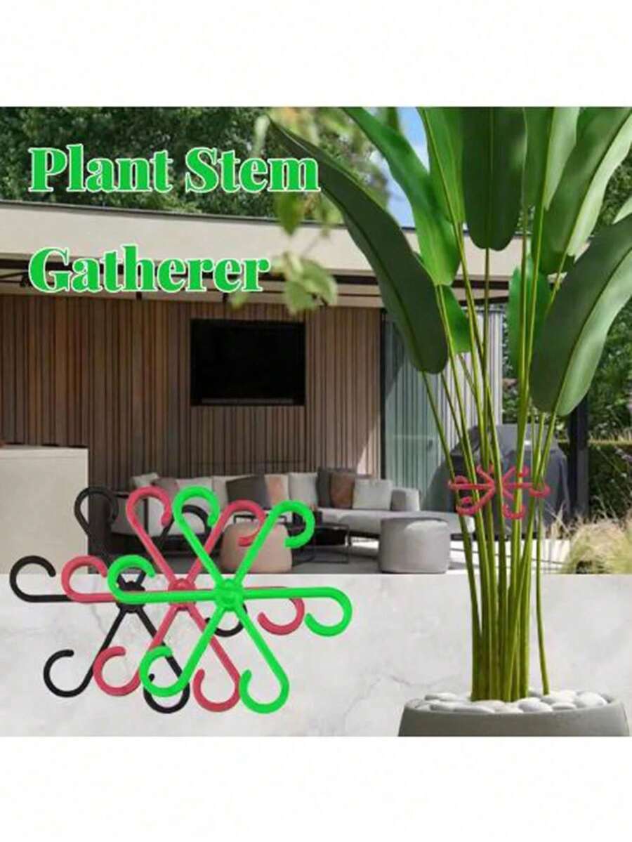 4pcs/1set Plant Stem Support Frames, Turtle-Back Bamboo Support And Fixation Devices, Anti-Toppling Brackets, Hydroponic Branch And Stem Fixation Flowerpot Racks, Horticultural Flowers And Green Plants, Plastic Gardening Tools, Indoor Climbing Plant Plastic Plant Brackets