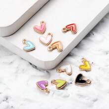30 Piezas de Colgantes de Corazón de Metal Multicolor, Charms de Corazón Esmaltados de Aleación Miniatura para Hacer Collares, Pulseras, Manualidades DIY, Accesorios de Joyería, Suministros para el Día de los Enamorados