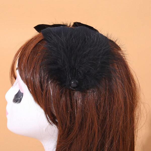 Retro Colorful Feather Side Clip Pearls Hairpin Hair Accessories, Fairy Style, Sweet & Versatile