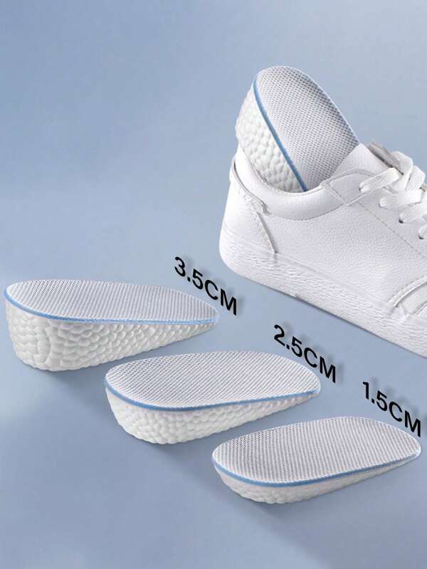 1 Pair Soft EVA Material Height Increasing Insoles, Semi-Size Insole For Flat Shoes, Heel Cushion For Sports Shoes, Providing Heel Buffering
