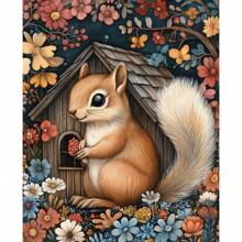 1/2pcs 5D Diamond Painting Kit, Round Full Drill Canvas, Animal Theme Bunny Artwork, Mosaic Craft Wall Art For Home Decor, DIY Diamond Art For Beginners, Frameless 30x40cm, Ideal For New Year Gift