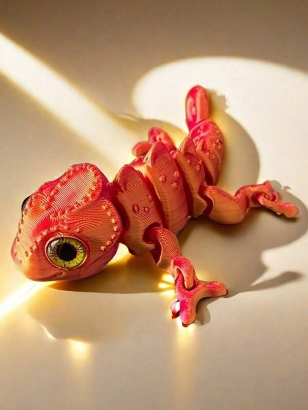 1pc 3D Printed Realistic Eyes Rainbow Chameleon Changing Color Model - Perfect Gift For Friends And Family - Art Desktop Decor - Flexible Limbs - Suitable For Party And Outdoor Display - Fish Tank Decor, Gift For Christmas, Valentine's Day (Eye Color Random),3d Printed,3d Printed Animals,