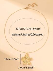 1pc Vintage Geometric Floral Necklace, Versatile For Daily Commuter Wear