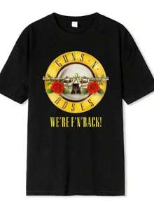 Rock Band T-Shirt International Music Unisex Male Female 100% Cotton Top Premium Streetwear Launch Immediate Shipping Various Colors!! - 黑色 - 查看 1