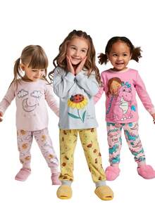 4 Pieces Children's Pajamas Combo For Girls, Assorted Winter Children's Clothing For Girls - Nhiều màu - Xem 4