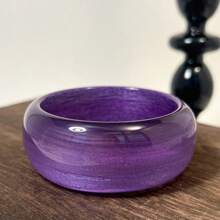 1pc Purple Pearlescent Asymmetrical Resin Bracelet, Lightweight & Durable Design Suitable For Daily Wear And Beach Parties, Versatile Accessory For All Seasons