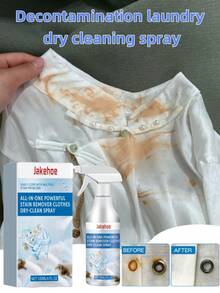 jakehoe 1pc (120ml) Stain Remover Dry Cleaning Spray, Removes Stubborn Dirt, Grease, And Spots Without Water Washing - Multicolor - View 9