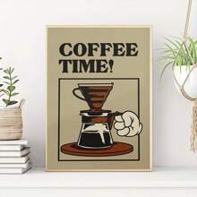 1 Stück, Retro Kaffee Muster Kaffee Bar Wandkunst Vintage Kaffee Kunstdruck Kaffee Kunst Kaffee Kanne Poster Kaffeezeit Muster, 50*70cm (19,7*27,5 Zoll) ungerahmt