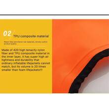 成人充气浮潜救生衣、高浮力背心、专业划船游泳钓鱼背心、便携可折叠、沙滩必需品、沙滩配件、泳池浮板