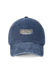 1pc "COWORKER" Printed Baseball Cap - Vintage Washed Style, Adjustable Unisex Hat, Ideal Sun Protection For Outdoor Activities, Fashionable For Men & Women, Holiday Gift