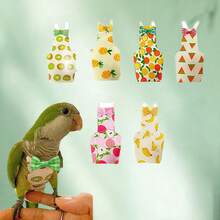 6pcs/1pc Parrot Diapers, Cute Fruit Design, Reusable Washable With Waterproof Lining, Soft Bird Flight Suit, Fits Parakeet, Parrot, Cockatiel, Sun Conure, Cockatoo, Macaw