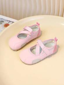 1 双儿童百搭新款舒适软底休闲平底鞋,适合户外、度假、跳舞、上学、四季 - 粉色 - 查看 7