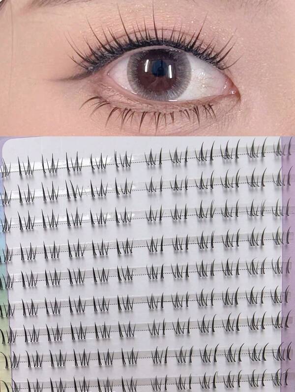 120pcs High Capacity 10 Rows Natural Appearance Lash Clusters Transparent Eyelash Extensions