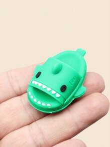 1 双可爱卡通鲨鱼风格 BJD 娃娃家居拖鞋，微型模型（男女通用，不分左右）