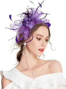 1 pièce Chapeau de Fascinateur élégant vintage avec voile, convient pour le jour des courses, la fête de mariage, polyvalent pour toutes les saisons