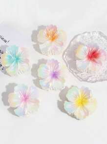 6/1 buc. Clame de păr colorate, crețe, cu gheare și plumeri, cu agrafe în formă de floare, pentru accesorii de păr la modă. Stil retro pentru doamne. Clame de păr laterale sau pe jumătate, potrivite pentru femei. Potrivite pentru purtare zilnică, petreceri, ținute de serviciu, călătorii, accesorii de coafură. Ornamente de păr pentru femei. Ziua Mamei, carnaval., Chestii școlare, facultate.