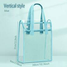 Portable Transparent PVC Waterproof Handle File Bag – Ideal For Camping, Traveling, Office, Home & School Use; Perfect For Organizing Documents, Receipts, School Materials, And Books; Great Gift For Back-To-School Or Graduation; Convenient, Lightweight, And Easy To Carry & Store - Multicolor - View 11