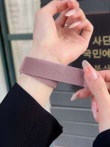 Bộ 2 dây đeo đồng hồ Apple và vỏ đồng hồ Apple, thời trang sáng tạo bằng thép không gỉ lưới thoáng khí thoải mái khóa từ dễ dàng điều chỉnh dây đeo đồng hồ Apple màu vàng hồng và vàng hồng (Không có miếng dán màn hình) Vỏ đồng hồ Apple, bảo vệ toàn diện chống trầy xước và va chạm cho đồng hồ Apple - Màu Hồng baby - Xem 11