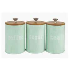 Bamboo Lid Sealed Coffee Sugar Tea Storage Jar Set 3 Piecescreative Sealed Moisture-Proof Kitchen Sealed Jar