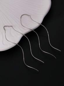 1 par de pendientes largos con flecos para mujer, accesorio versátil y minimalista de moda adecuado para el uso diario, eventos sociales y reuniones