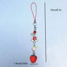 1 Stück süßer herzförmiger Erdbeere Handyband, rosa Frucht Handyanhänger, Schlüsselanhänger, Rucksack Dekoration, geeignet für den täglichen Gebrauch, tolles Geschenk für Familie, Freunde, Freundinnen zu Weihnachten