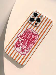 1pc Minimalist Cartoon Fish Print Perforated Glossy Phenolic Shell Full Coverage Hard Phone Case Compatible With IPhone 11/12/13/14/15/16 Pro Max Waterproof Shockproof Anti-Fall Scratch Resistant,International Version, Not The Domestic Version - Multicolor - View 3