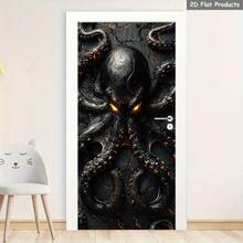 2 件恐怖骷髅马桶和墙贴 - 撕下并粘贴带有骷髅的门贴花，怪异浴室墙壁艺术，适用于万圣节、家居装饰、客厅、卧室、办公室、宿舍、万圣节装饰、房间装饰、墙壁装饰、秋季装饰