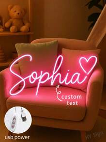 Spersonalizowany neonowy znak z napisem LED na Boże Narodzenie - spersonalizowany neonowy znak z imieniem dla dziewcząt, prezenty świąteczne, dekoracje do domu i pokoju dziecięcego, neon z motywem miłości, spersonalizowany neonowy znak świetlny odpowiedni do dekoracji na Halloween, urodziny, świąteczny prezent świetlny, prezent urodzinowy
