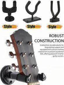 1pc Guitar Wall Hanger Hook Stand Display Mount With Screws For Easy Installation - Perfect For Acoustic Electric Bass Mandolin Banjo Ukulele Musical Instruments Home Studio Room Decoration Organizer - Multicolor - View 3